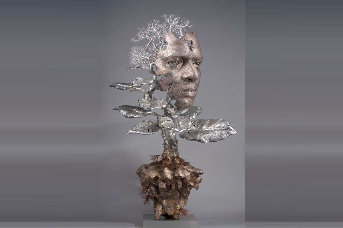 Dhananjay Singh — I am within you, stainless steel and copper wire, 2020